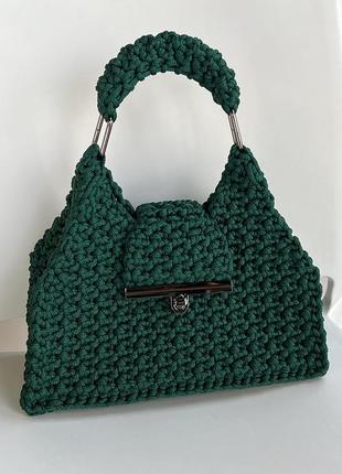 Женская зеленая плетеная сумка доминика lonska bags