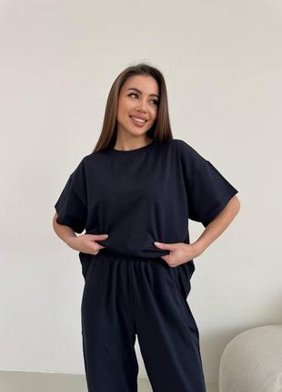 ❗️ не кошлатиться ❗️ женский спортивный костюм тройка 3в1 двухнитка футболка шорты штаны джоггеры2 фото