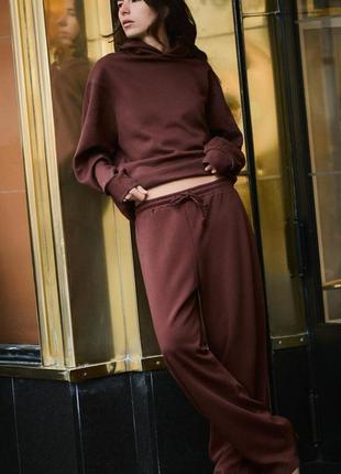 Спортивний костюм zara комплект худі та джогери широкі на флісі набір