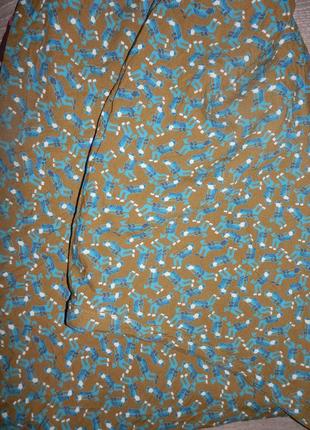 Двухсторонняя миди юбка трапеция с ретро принтом5 фото