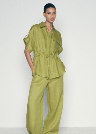 Zara штани, брюки 100% льон