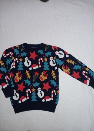 Светр светрик свитер кофта реглан новорічний різдвяний next 4-5 років 104-110
