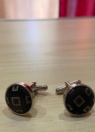 Запонки мужские металлические круглые