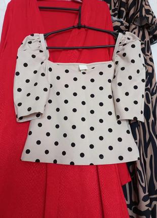 Блуза блузка топ h&m в горошок