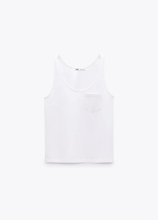 Плотная белая хлопковая майка от zara