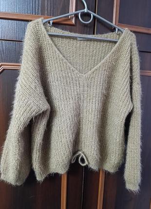Невероятная вязаная кофта свитер большого размера
