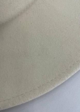 Шерстяная шляпа федора унисекс с широкими полями молочная дефект2 фото