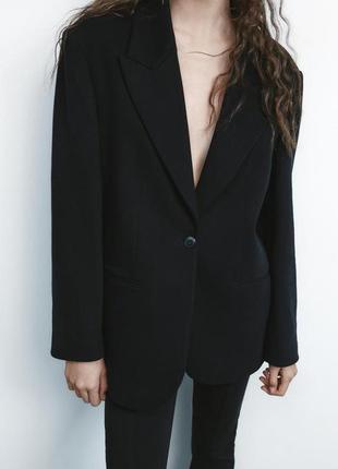 Блейзер женский черный плюшевый zara new