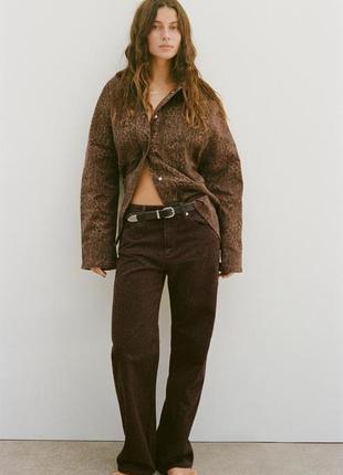Джинси trf zara  slouchy з тваринним принтом