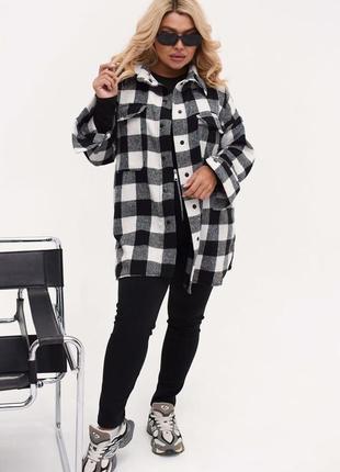 Удлиненная рубашка в клетку