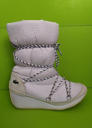 Белые сапоги дутики lacoste, 5/38