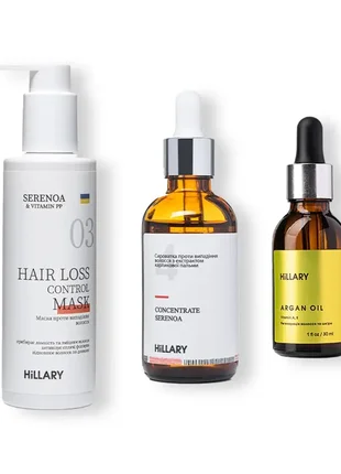 Маска проти випадіння волосся та сироватка для волосся concentrate serenoa + арганова олія