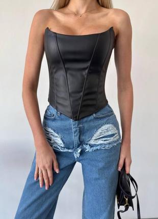 Корсет еко шкіра