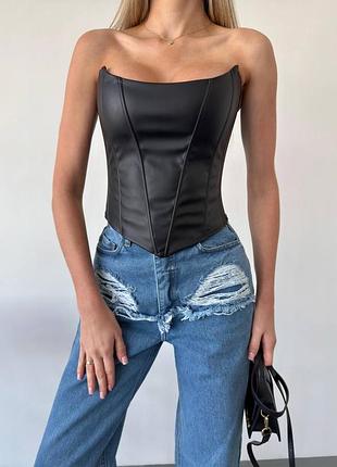 Корсет із еко шкіри