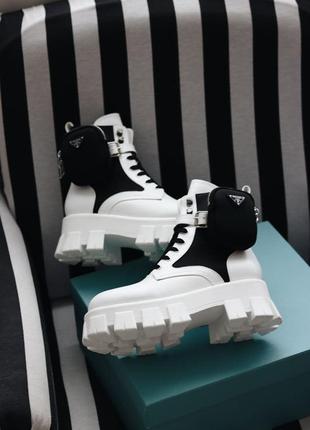 Prada milano monolith white black🆕 шикарные ботинки прада 🆕 купить наложенный платёж