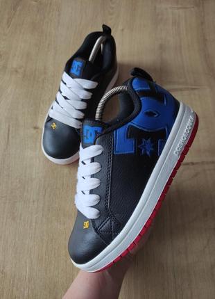 Крутые детские кожаные кроссовки dc shoes,  р.33,5.