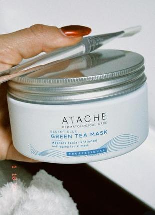 Mask green tea atache 🥰 восстанавливающая успокаивающая маска, снимает отеки1 фото