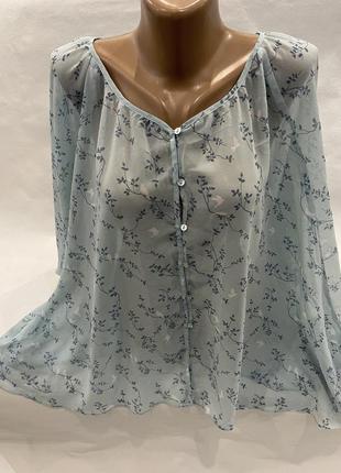 Воздушная блуза шифон, в птицы