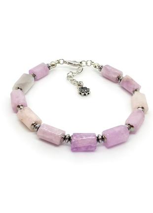 🔺💗💫 шикарный браслет натуральный камень граненый кунцит