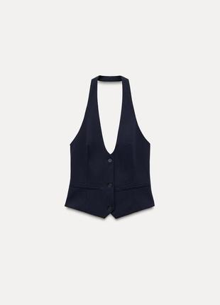 Синій жилет/жилетка/топ/корсет зара/zara