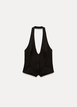 Коричневый жилет/жилетка/топ/корсет зара/zara