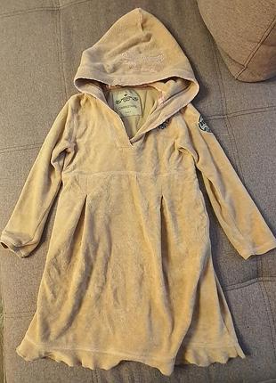 Детский махровый халат-платье для девочки