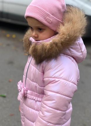 Зимовий комбінезон суцільний для діток, натуральне хутро і різні кольори2 фото