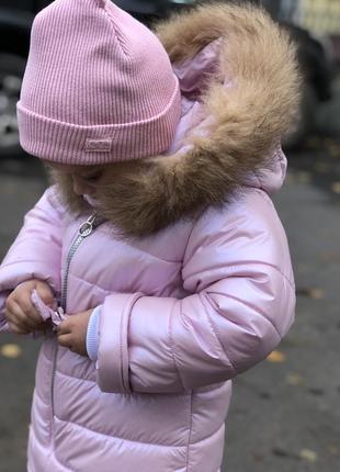 Зимовий комбінезон суцільний для діток, натуральне хутро і різні кольори8 фото