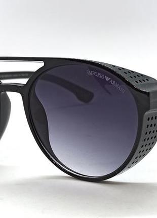 Emporio armani чоловічі сонцезахисні окуляри модні сірий градієнт в чорній глянцевій оправі