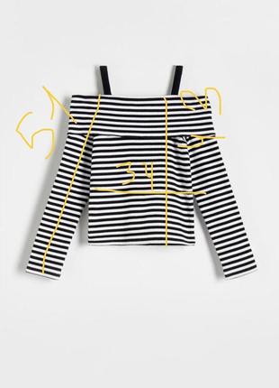 Гольф reserved в смужку чорно біла кофтинка бавовняний2 фото