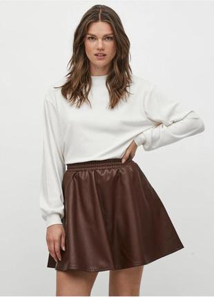 Юбка солнце трапеция экокожа