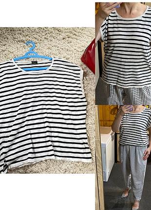Базовая полосатая легкая футболка свободного кроя,vila,p.м-xxl