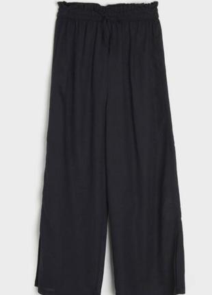 Жіночі широкі чорні віскозні штани