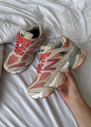 Женские кроссовки new balance 9060 beige pink