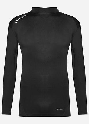Спортивная компрессионная термо бельйо кофта лонгслив базовый слой sondico long sleeved junior black3 фото