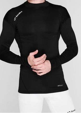 Спортивная компрессионная термо бельйо кофта лонгслив базовый слой sondico long sleeved junior black