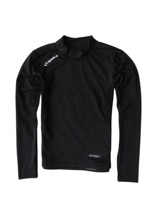 Спортивная компрессионная термо бельйо кофта лонгслив базовый слой sondico long sleeved junior black4 фото