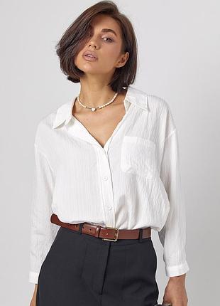 Жіноча сорочка у смужку з рукавами три чверті