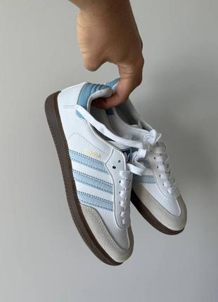 Женские кроссовки adidas samba white blue