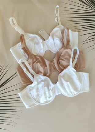 42e/95f, 40dd/90e, 42c/95c, 38c/85c комплект 3 штуки хлопковый бюстгальтер мягкая чашка на косточках m&s