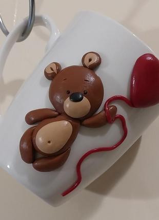 Чашка с лепкой ручной работы