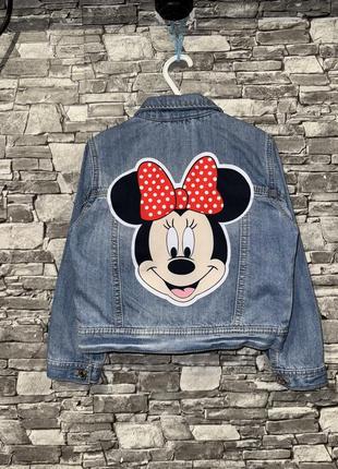 Джинсовая куртка, джинсовая куртка минни маус, микки маус, джинсовка, джинсовая куртка с рисунком