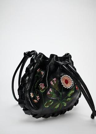 Крутая небольшая сумка из кожи буйвола zara🖤❤️🤎🩷