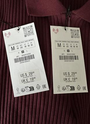 Лонгслив в рубчик zara, футболка в рубчик с воротником поло zara, 0858/818/681