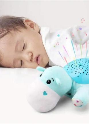 Іграшка нічник музична бегемотик