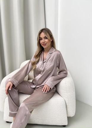 Шовкова піжама 11 кольорів з кантом