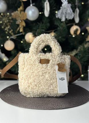 Молочная теди сумка ugg, мини пушистая теди сумка ugg