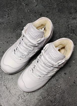 New balance 574 высокие зима белые 2