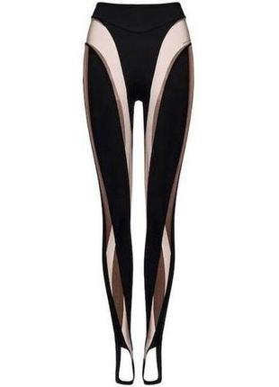 Лосины mugler тренд сетка роскошные леггинсы штаны