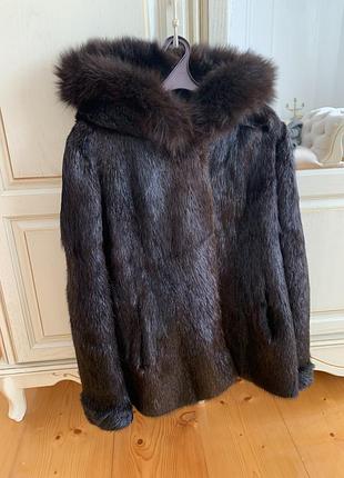 Шуба нутрия черная шуба дубленка